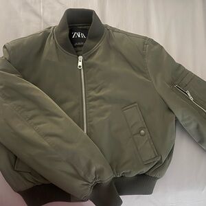 Zara women Khaki Bomber Jacket